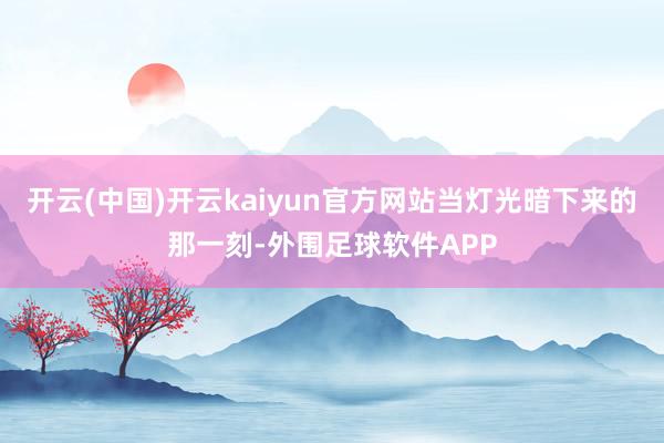 开云(中国)开云kaiyun官方网站当灯光暗下来的那一刻-外围足球软件APP