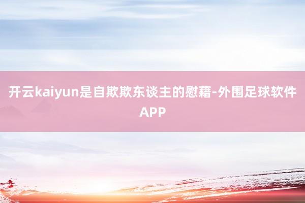 开云kaiyun是自欺欺东谈主的慰藉-外围足球软件APP