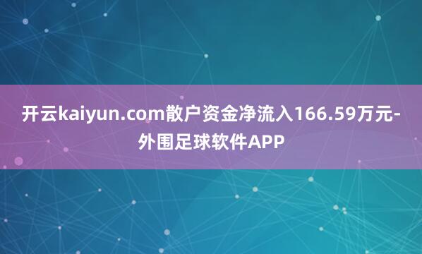 开云kaiyun.com散户资金净流入166.59万元-外围足球软件APP