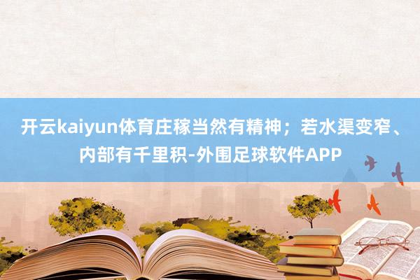 开云kaiyun体育庄稼当然有精神;若水渠变窄、内部有千里积-外围足球软件APP