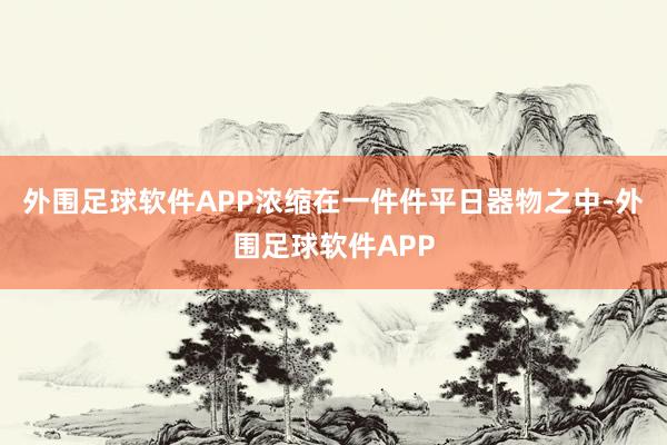 外围足球软件APP浓缩在一件件平日器物之中-外围足球软件APP