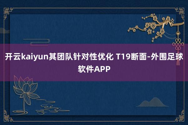 开云kaiyun其团队针对性优化 T19断面-外围足球软件APP