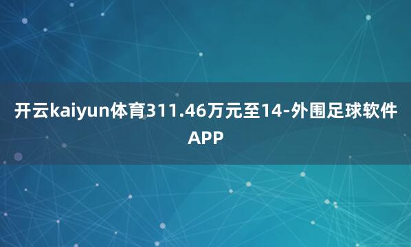 开云kaiyun体育311.46万元至14-外围足球软件APP